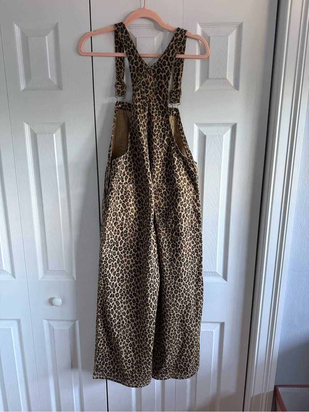 easel Leopard Print Wide-Leg Overalls Jumpsuit - Brown/Tan - Picture 3 of 3